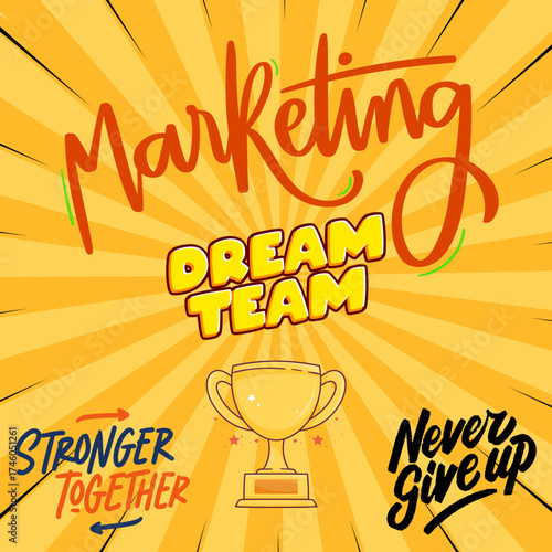 retro marketing poster design, marketing poster, marketing dream, marketing tagline