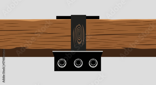 Minimalist Wood Plank with Black Metal Fixture