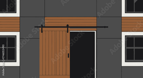 Modern Barn Door Entrance: Architectural Detail
