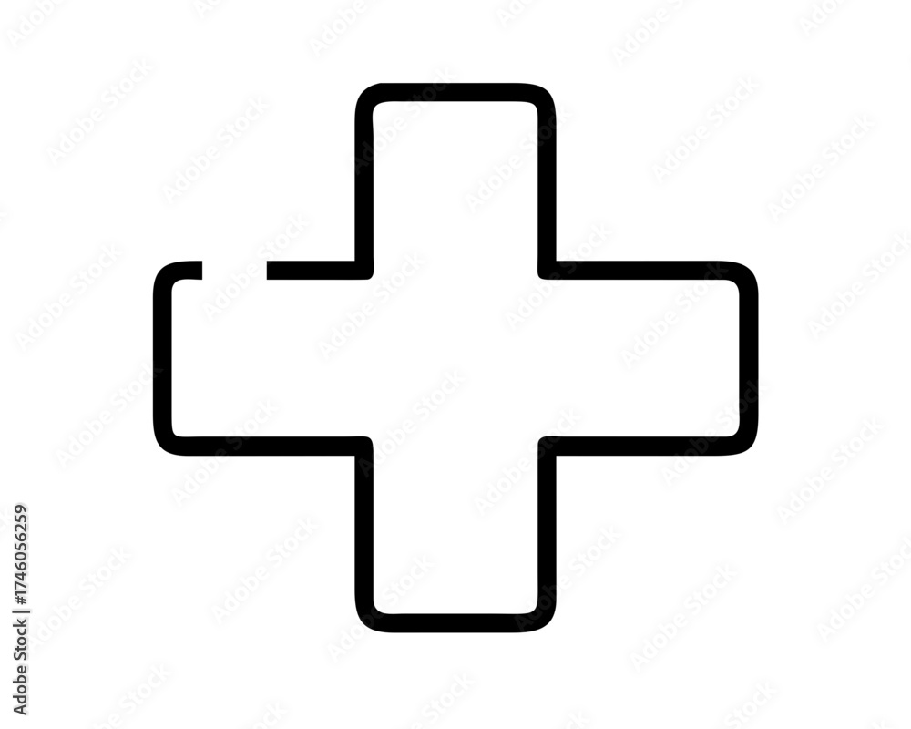 Obraz premium Simple plus sign illustration for mathematical use