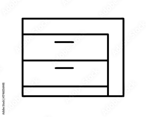 Illustration of a nightstand for bedroom furniture