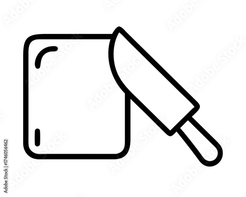 Illustration of a knife and a butter block