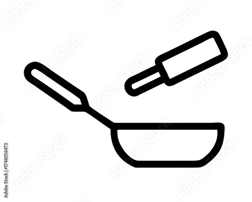 Free Download Illustration of a frying pan and a cooking oil bottle - GFXLoad