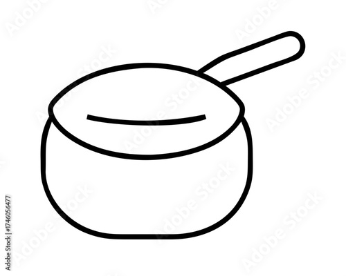Illustration of a cooking pot in simple style