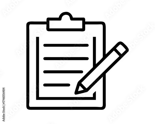 Illustration of a clipboard with a pencil