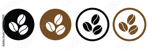 Coffee Beans Icon — Roasted Seed Symbol, Café Element, Fresh Brew Vector Illustration