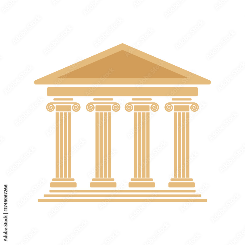 Obraz premium Greek temple flat vector icon design on white background