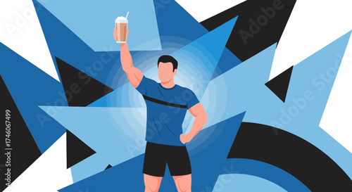 Healthy Drink Celebration In A Creative Geometric Illustration With The Best Beverage