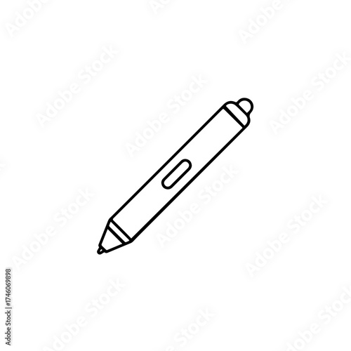 Simple Line Drawing of a Stylus Pen
