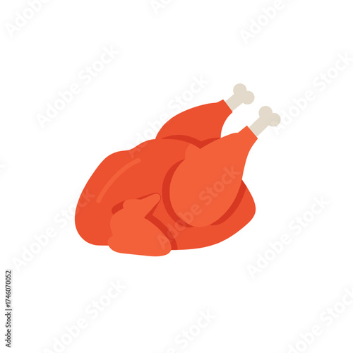 Simple Illustration of a Roasted Chicken