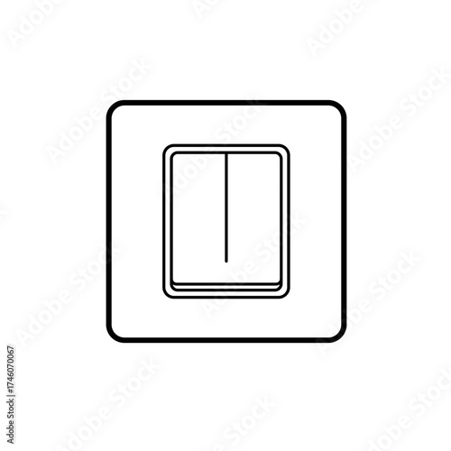 Simple Line Drawing of a Double Light Switch