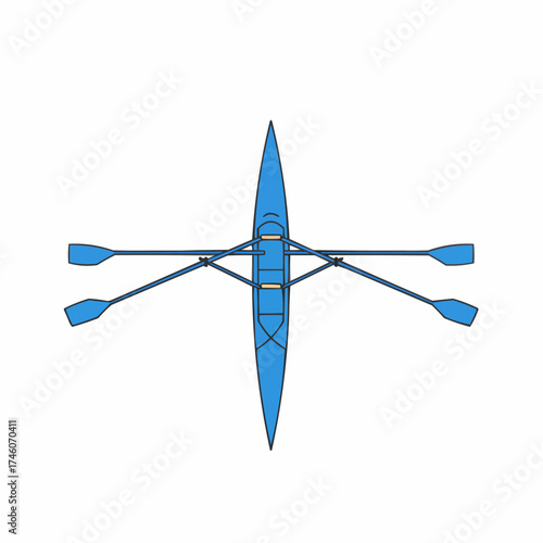 Overhead View of a Single Scull Rowing Boat