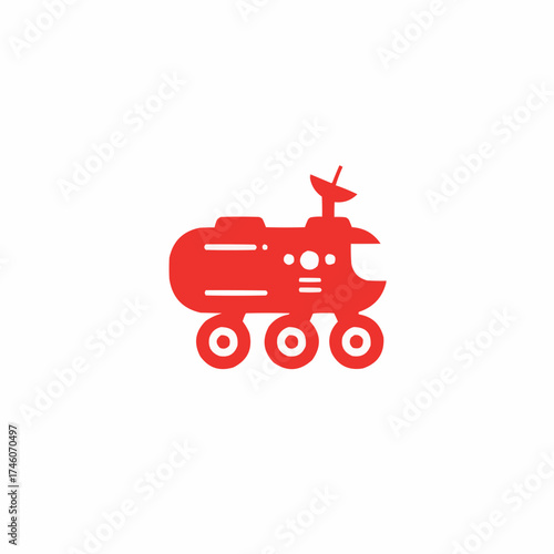 Simple Red Mars Rover Silhouette Illustration