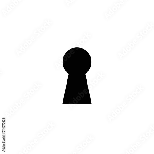 Simple Black Keyhole Silhouette Symbolizing Secrets, Access, and Security.