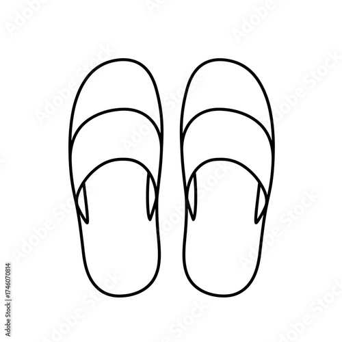 Simple Line Drawing of Two Pairs of Flip Flops