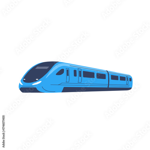 Modern Light Blue High-Speed Train Illustration