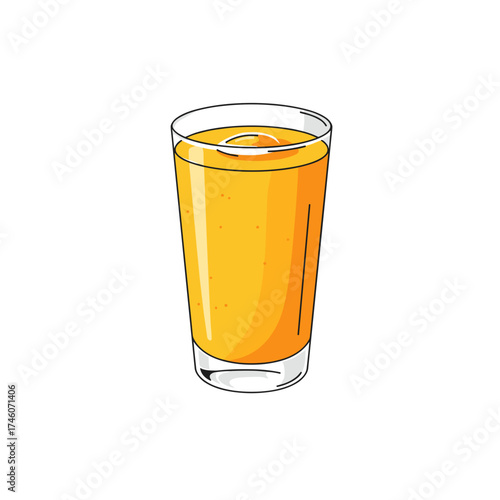Freshly squeezed orange juice in a tall glass, refreshing drink.