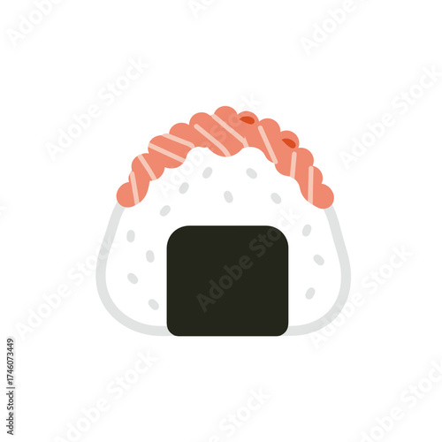 Illustrated Salmon-Topped Onigiri Rice Ball