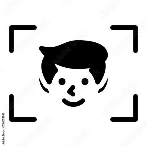 face scanner glyph icon