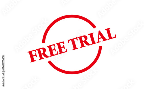 FREE TRIAL - Red Rubber Stamp with text message FREE TRIAL 
