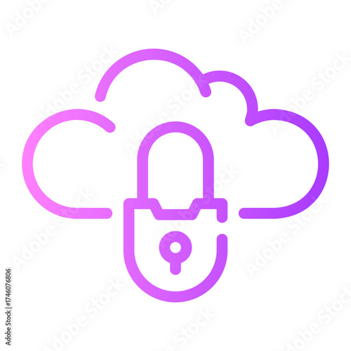cloud secure gradient icon