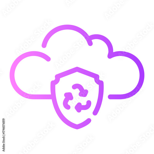 cloud secure gradient icon