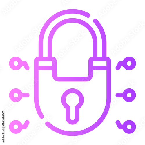 cyber security gradient icon