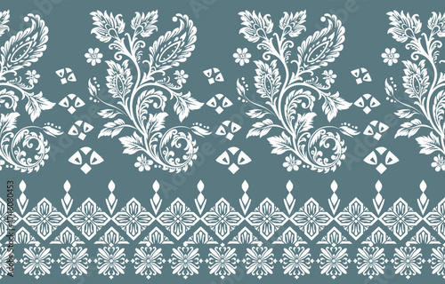 Motifs Ikat floral paisley embroidery floral. ikat ethnic Saree Sarong oriental pattern traditional.Ikat embroidery style abstract embroidery design for texture,fabric,clothing,wrapping,decoration	
