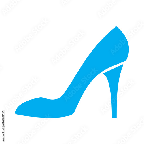 Blue High Heel Shoe Icon