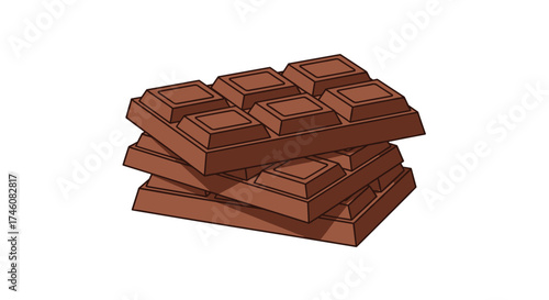 A stack of delicious milk chocolate bars ready to be enjoyed. 