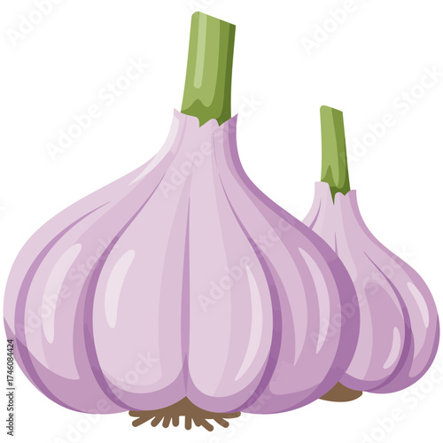 Flat Design Garlic Bulbs Icon