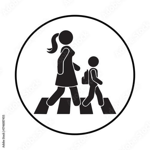 road crossing icon silhouette road crossing illustration