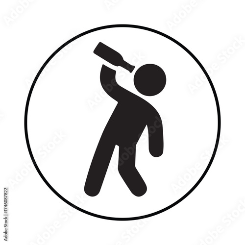 Man drunk icon silhouette drunk illustration