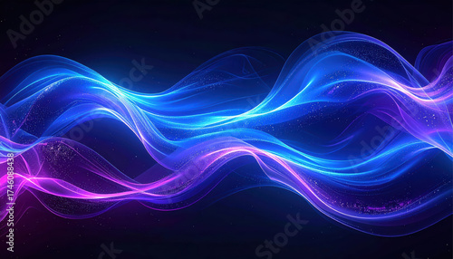 Captivating abstract background of blue and purple light swirls, ideal for technology or energy themed projects