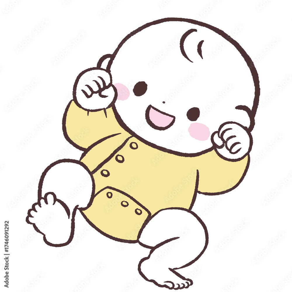 Fototapeta premium 元気な赤ちゃんのイラスト