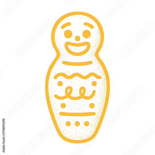 Vector illustration of Ecuadorian guagua de pan, traditional sweet bread for the Day of the Dead, colorful minimalist design.