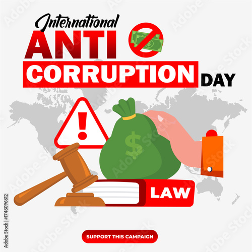 This powerful illustration captures the essence of International Anti-Corruption Day (observed annually on December 9th).