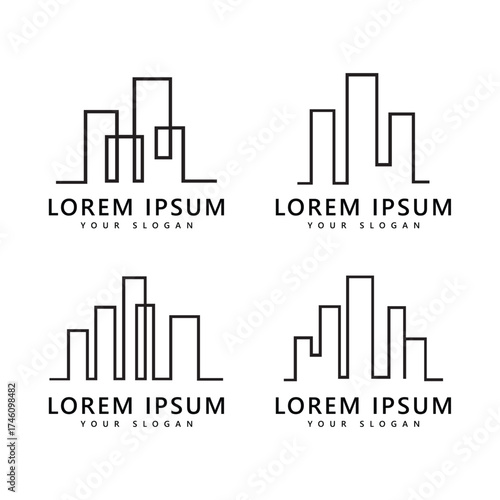 Modern city skyline city silhouette vector illustration in flat