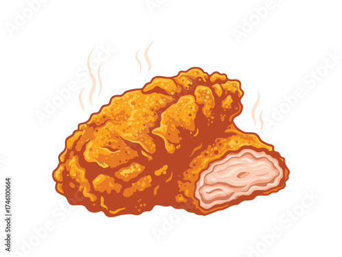 fried chicken vector with white background