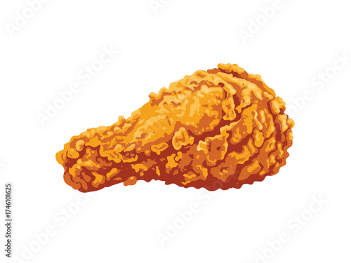 fried chicken vector with white background