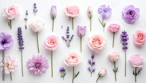Pastel Flower Flat Lay