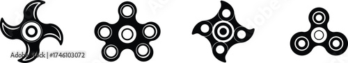 Hand spinner toy collection dynamic motion recreational gadget assortment vector