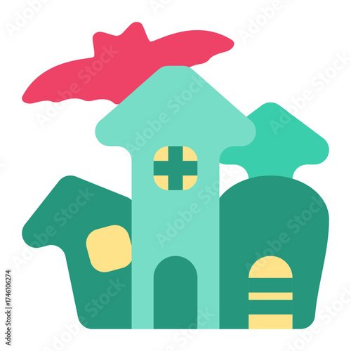 Haunted house icon