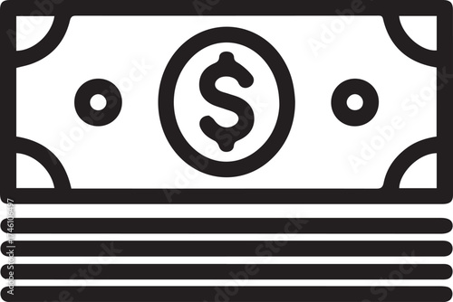 Stack of dollar bills icon symbolizing wealth, investments, financial success, and prosperity in business and personal finance, originally a scalable vector graphic
