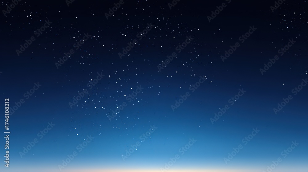 Fototapeta premium Starry Sky with Dense Stars over Dark Blue Night Sky