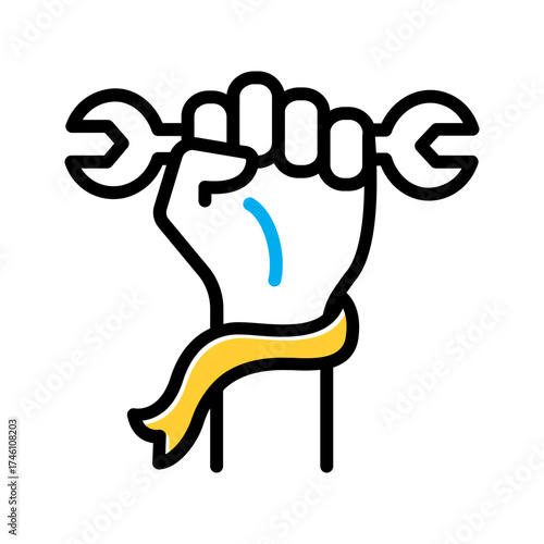 Vector multi color icon for Worker day