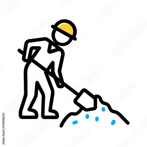 Vector multi color icon for Concrete workers