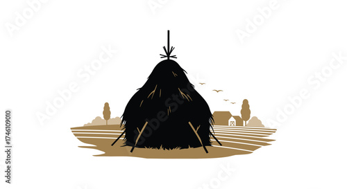 Close-up of a black fuzzy creature with a light source casting shadows atop a pile of thin beige objects.