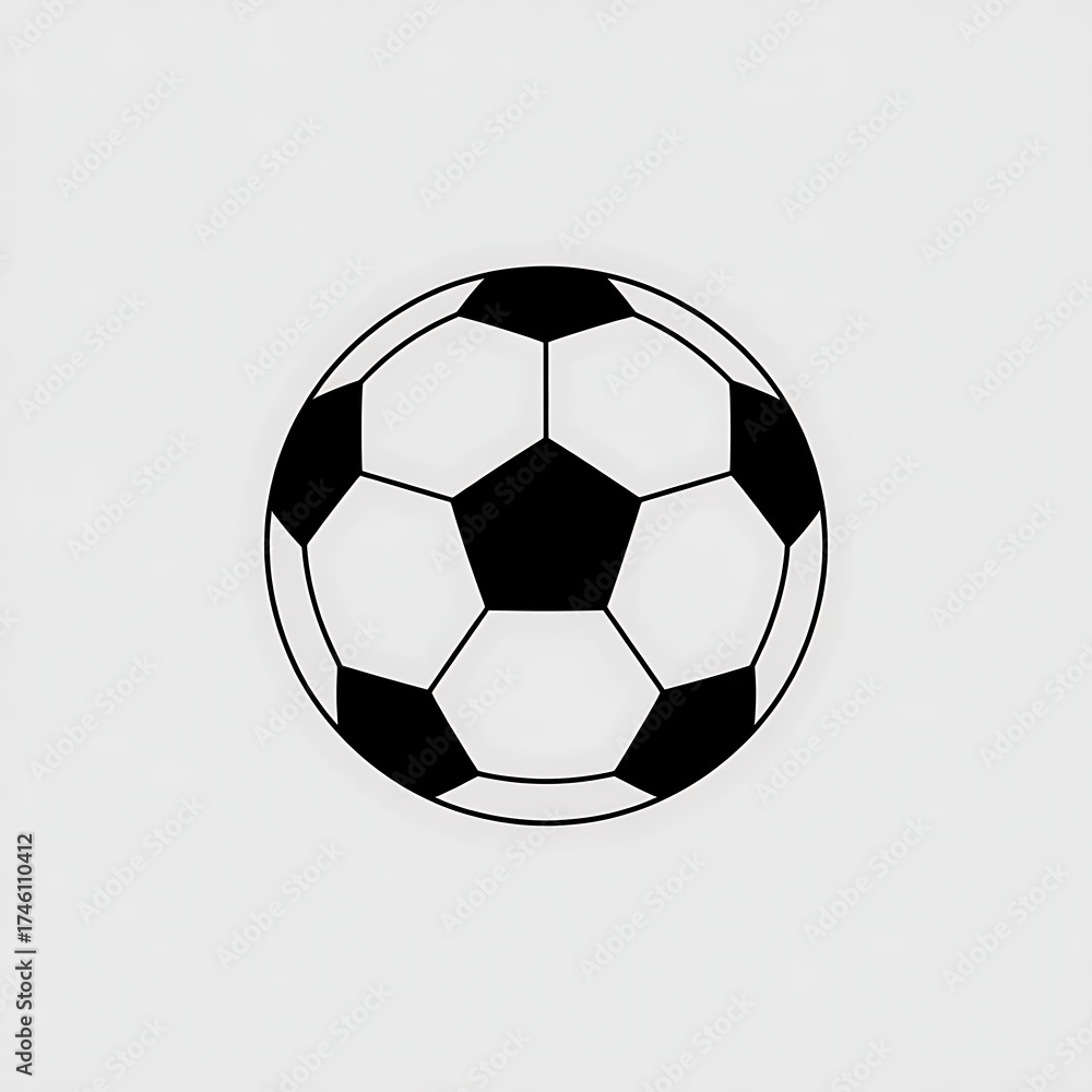 Obraz premium Classic black and white soccer ball isolated on gray background