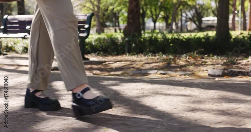 Wallpaper Mural Walking, legs and business woman in park for morning commute, career journey and trip. Professional, steps and travel with shoes of employee on path outdoor for urban, pedestrian and corporate Torontodigital.ca